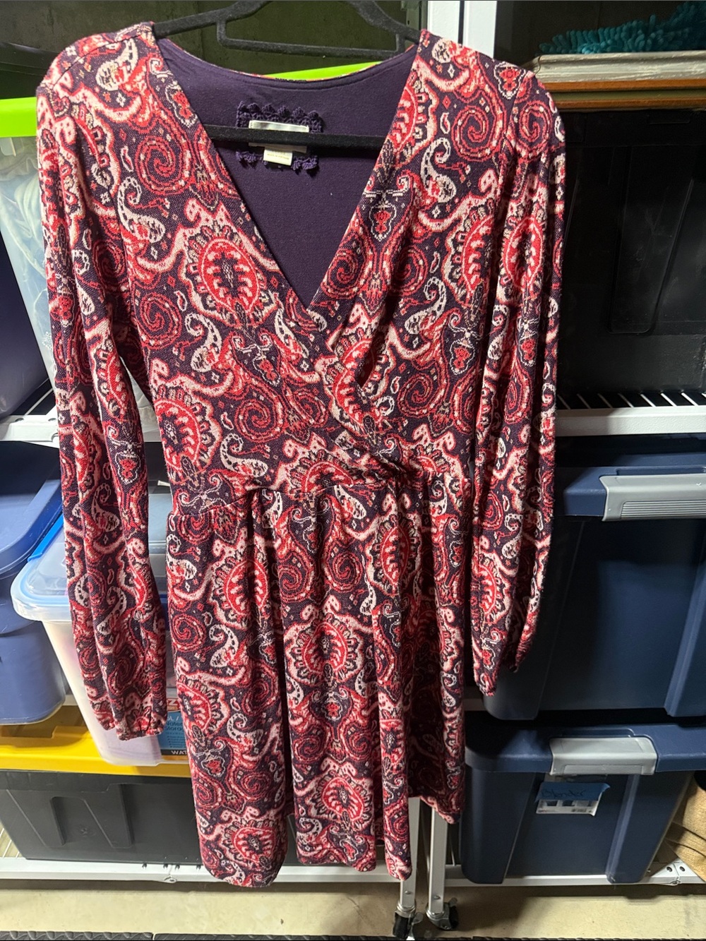 Maeve Red and Purple Paisley Wrap Dress